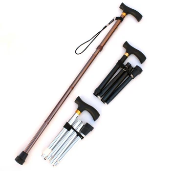 

Outdoor Crutch 4 FoldedTrekking pole T-handle Hiking Poles Cane Walking Stick
