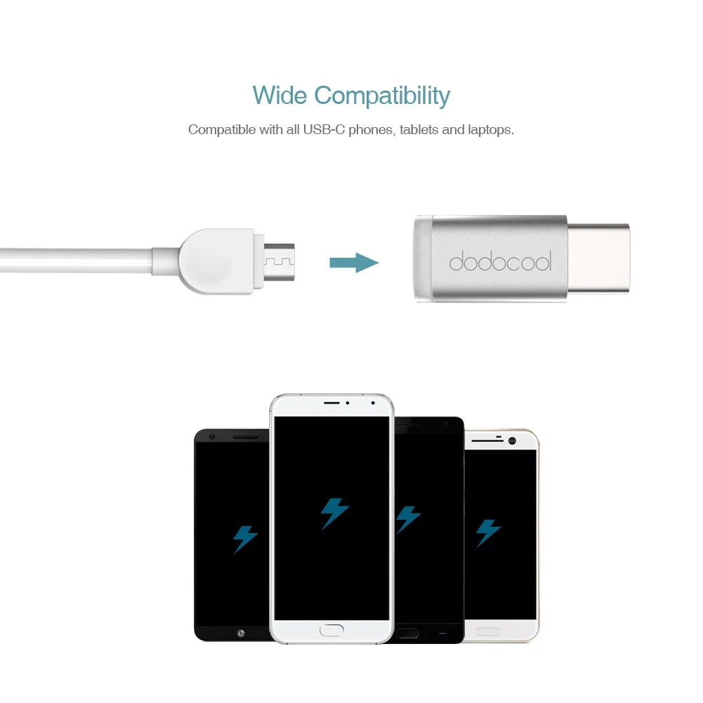 Адаптер конвертер dodocool с USB 3 1 Type C папа на Micro мама для Samsung Xiaomi mi5 4C redmi pro OnePlus 2