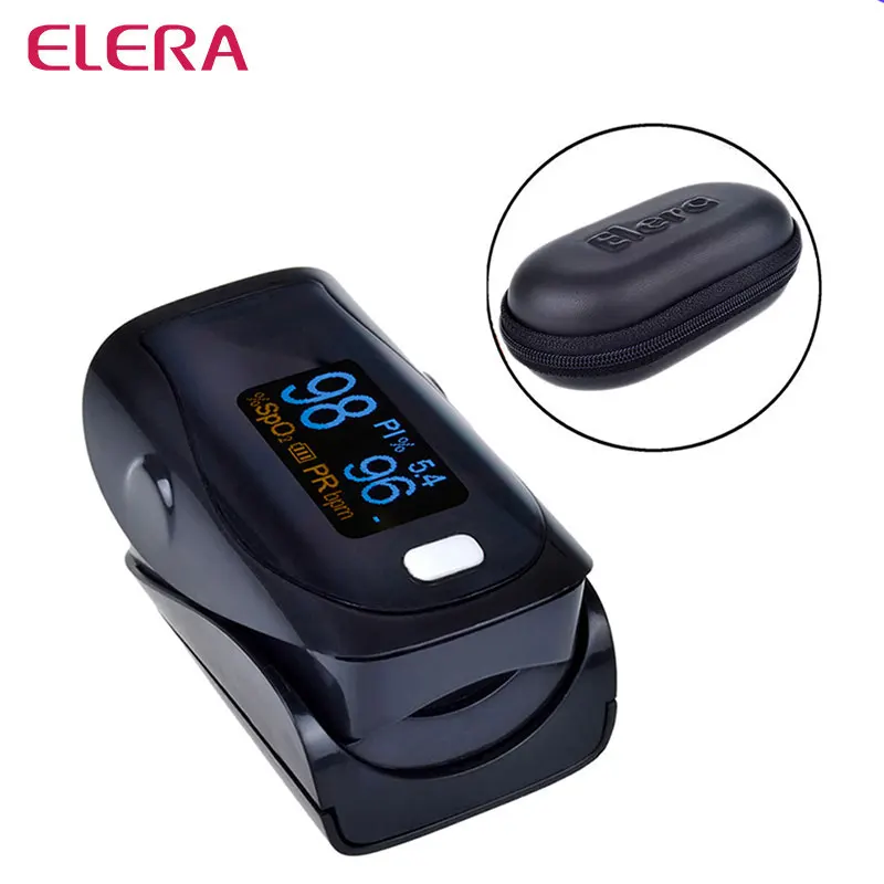 

ELERA Newest Design!! Digital Finger Pulse Oximeter WITH CASE Oximetro de Pulso digital SPO2 PR PI Pulsioximetro a Finger