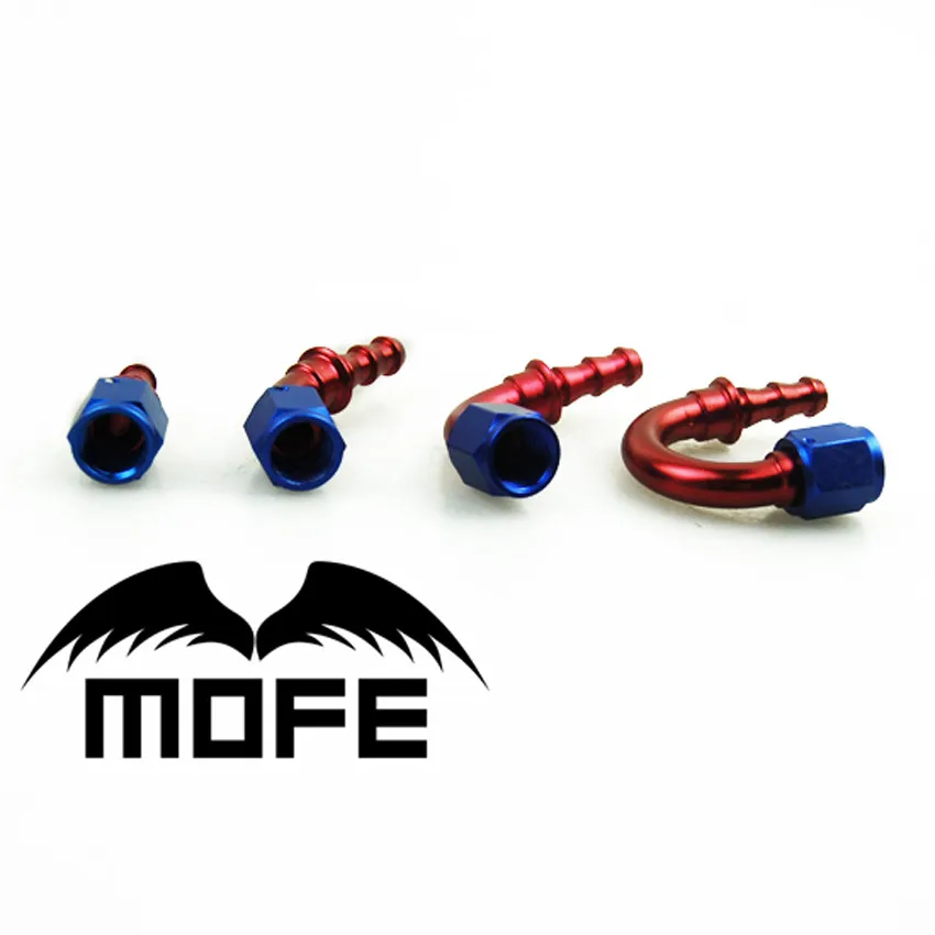 

MOFE AN10 AN6 AN8 AN4 AN12 AN8 Push On 45 Degree Aluminum AN Fittings Fuel Oil Cooler Hose Fitting Reusable Hose End Adapter