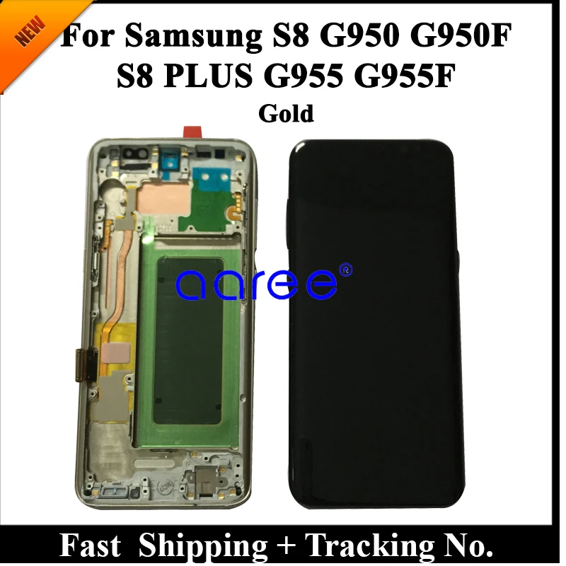 

100% tested Super AMOLED For SAMSUNG S8 G950 LCD for Samsung S8 Plus G955 LCD Screen Touch Digitizer Assembly With frame