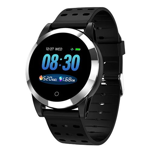 R19 smartwatch для мужчин и женщин модный синий ремень IP68 водонепроницаемый спортивный браслет измерение показателей ЭКГ давление Смарт-часы для фитнеса трекер - Цвет: Silicone with black