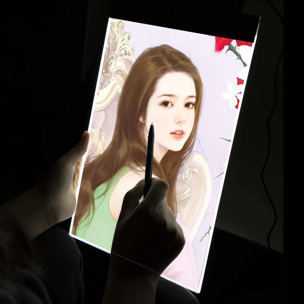 

LED lighted Drawing Board Ultra A4 Drawing table Tablet light Pad Sketch Book Blank Canvas for Painting Acrylic Watercolor Paint