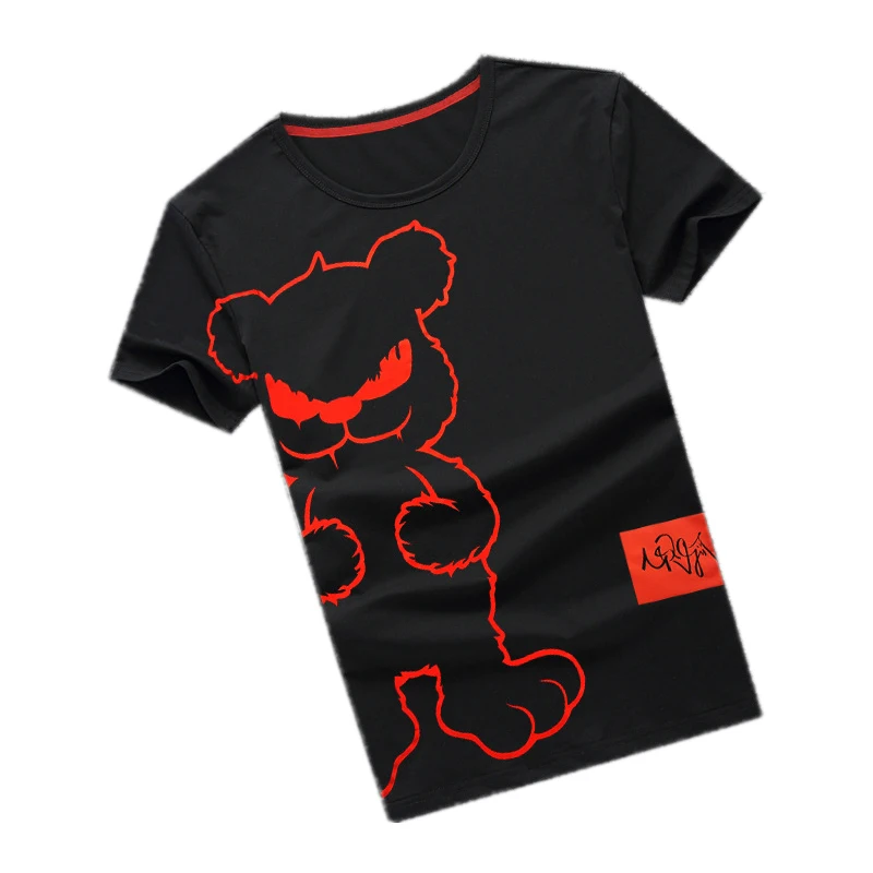 

Coll Big size black men short sleeved T-Shirt Plus size cartoon Summer t shirt fashion Tees Shirts loose 5XL 6XL 7XL 8XL 8XL