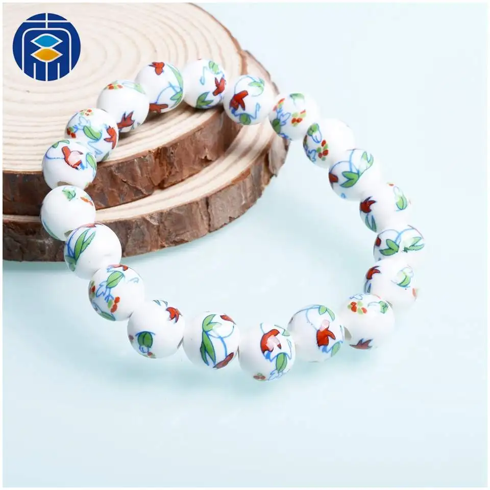 PB-R-013 JuleeCrystal 10 мм Керамика бусины модные браслеты простой эластичный стрейч браслет для Для женщин день рожденье подруги подарок - Окраска металла: PB-R-013