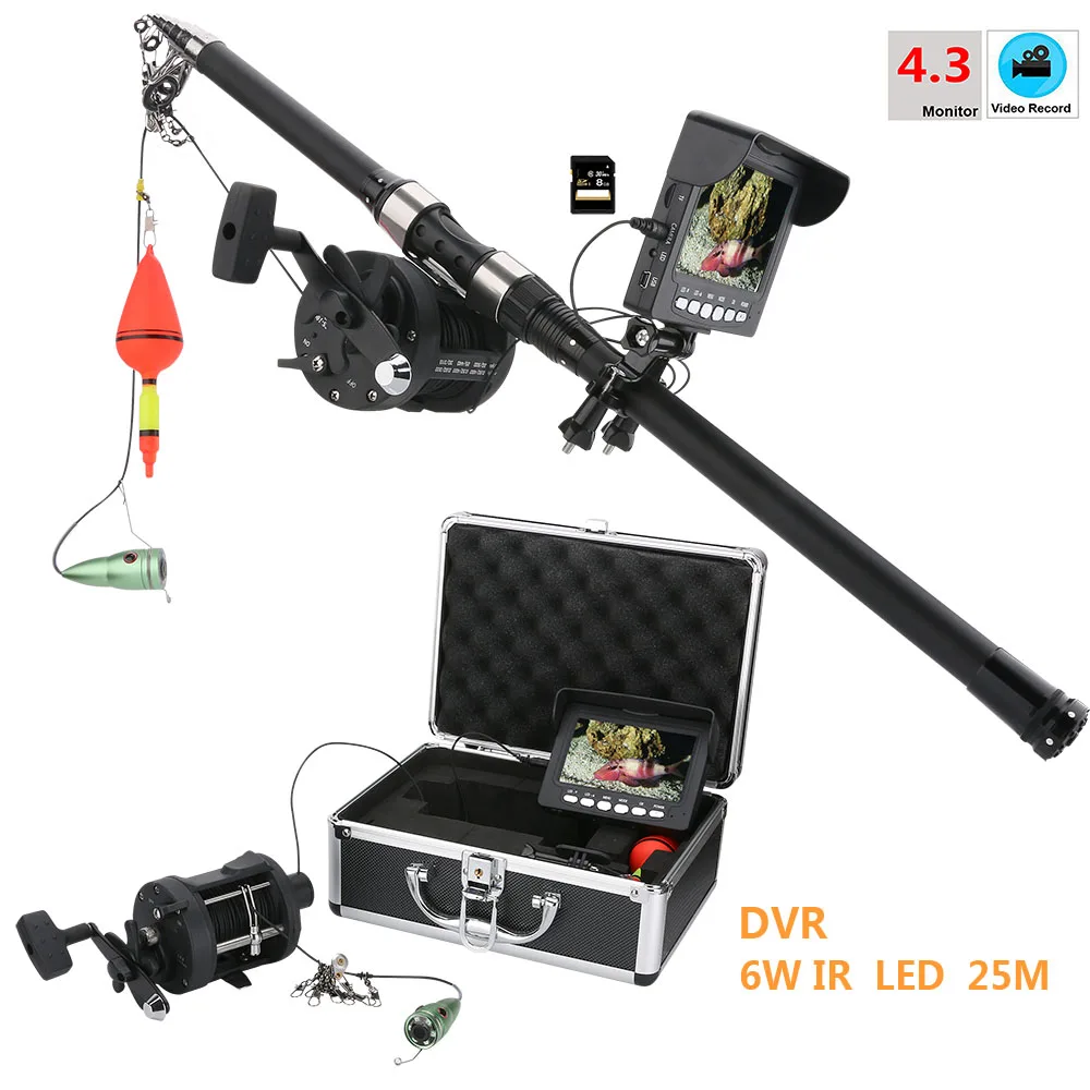 Recommended MAOTEWANG Aluminum alloy Underwater Fishing HD Video Camera Kit 6W IR LED Lights with 4.3" Inch HD DVR Recorder Color Monitor
