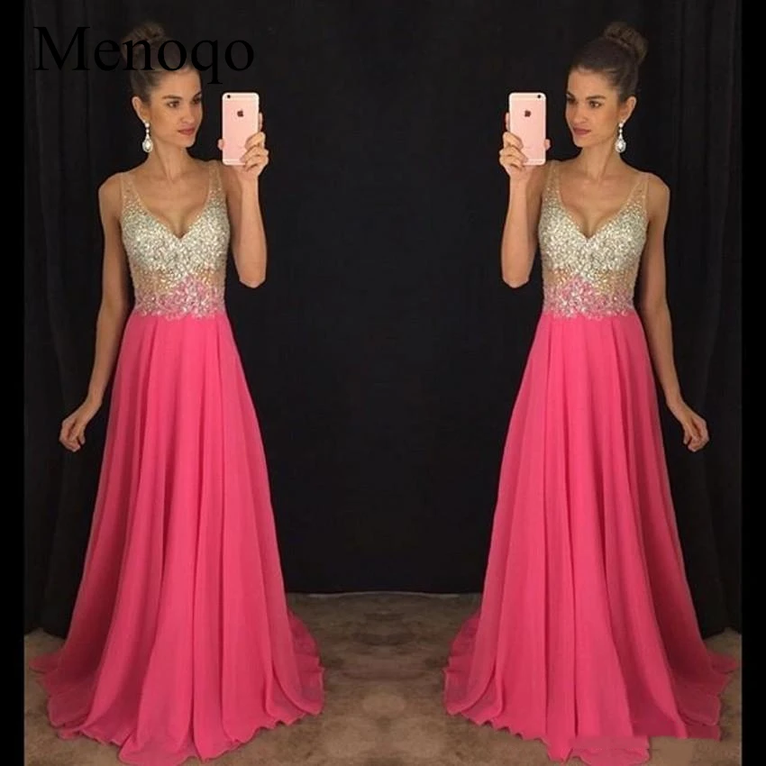 2019 New V-Neck Evening Dress Long Party Gowns Formal Pageant Celebrity Long Dress Vestidos De Novia 09184W