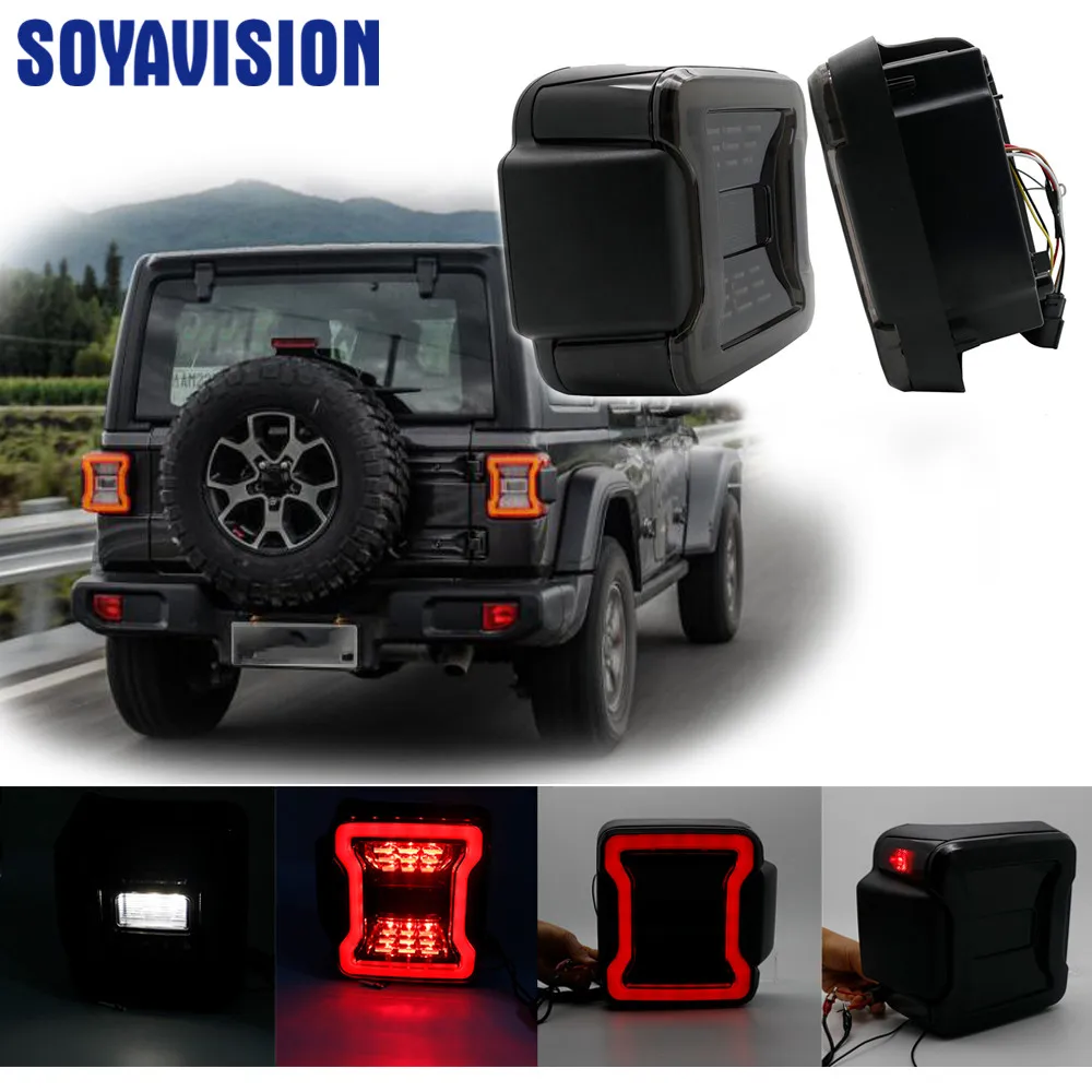 For Jeep Wrangler JL 2018 2019 For Jeep Wrangler Taillights Smoked LED