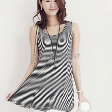 Г. Модные женские большие размеры полосатый жилет без рукавов футболка длинные Полосатый жилет летняя футболка XXXL bust110