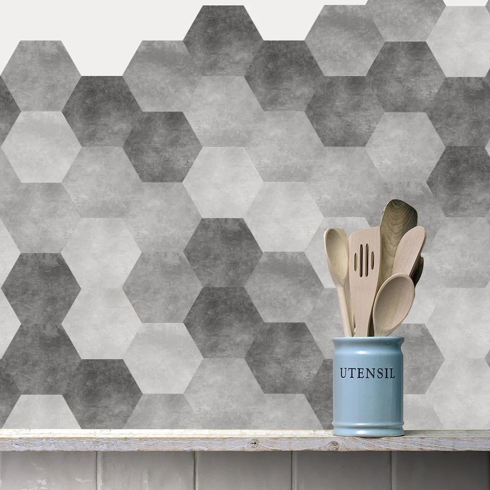 Современные креативные шестиугольные модные утолщенные водонепроницаемые самоклеящиеся обои для гостиной, напольные наклейки для ванной, кухни