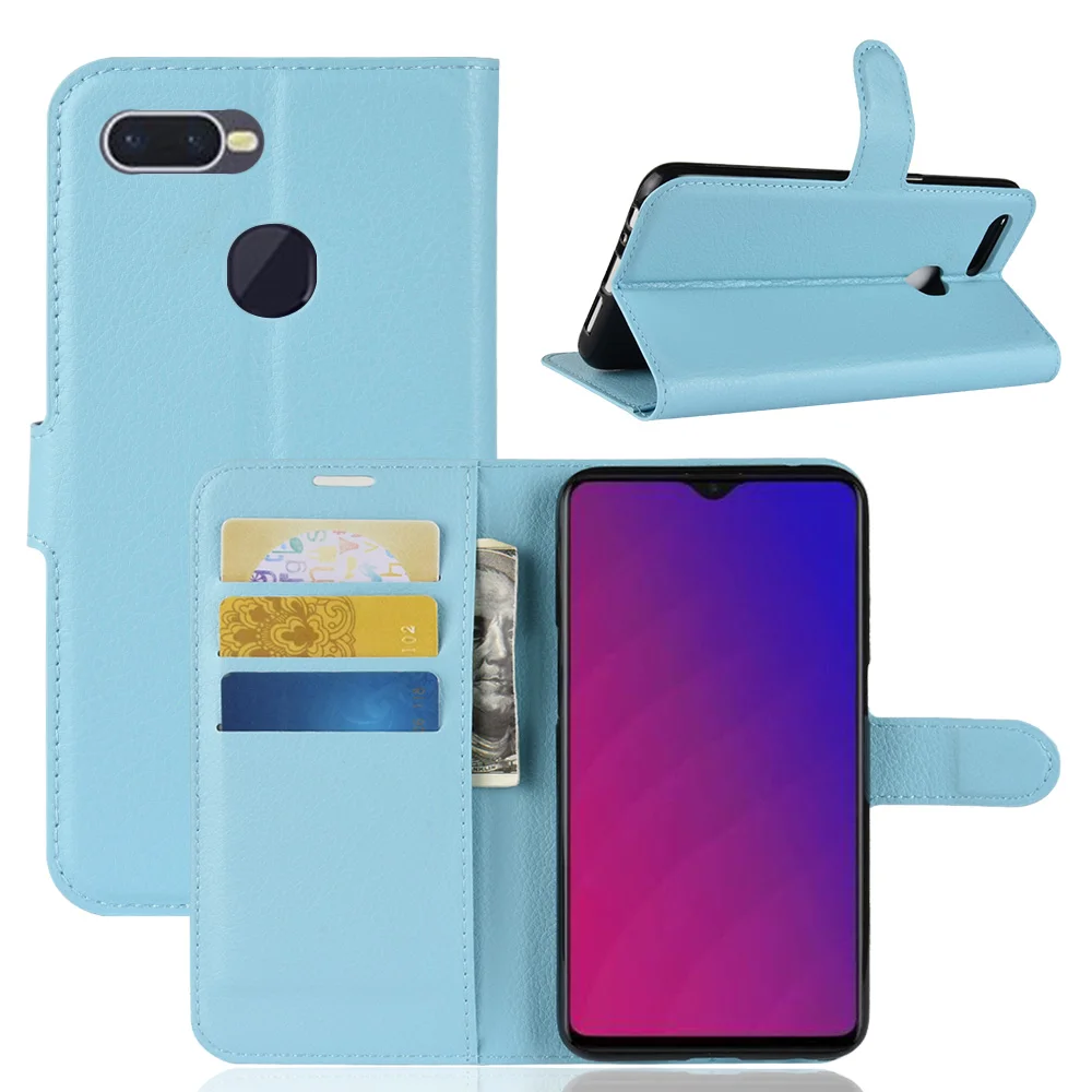 New For OPPO F9 6.3Inch Smart Cell Phone Flip Case Business PU Leather