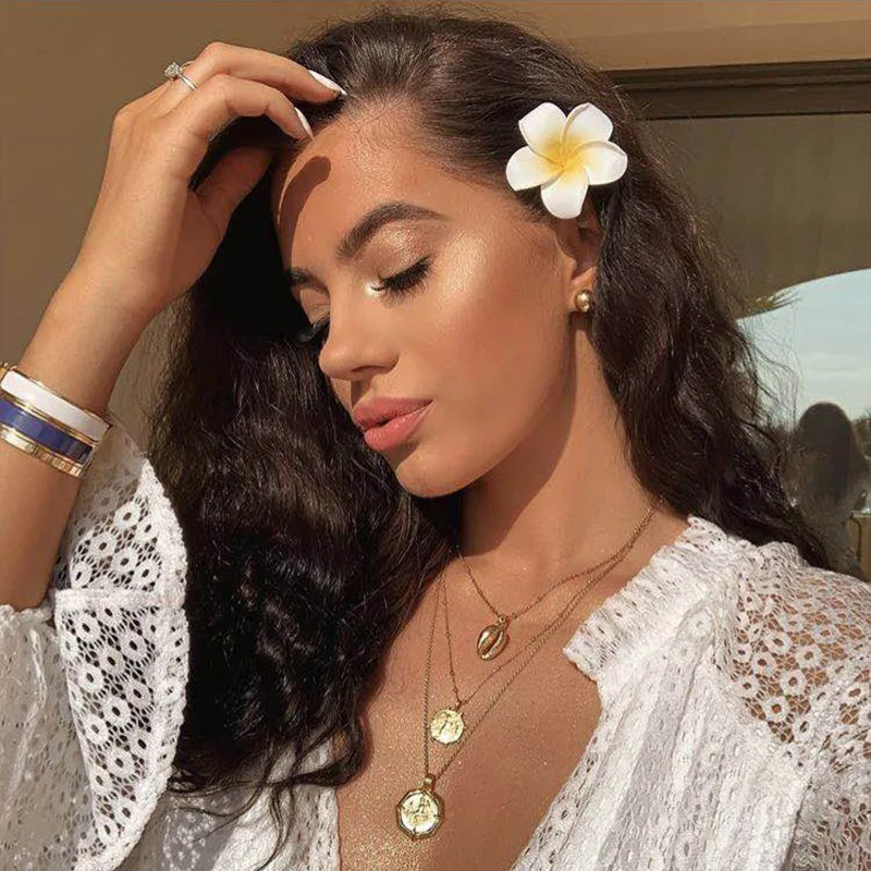 Цветочная заколка для волос Plumeria богемная невесты заколки богемные пляжные