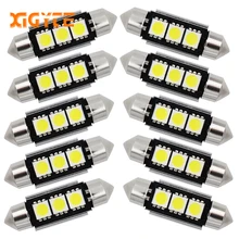 10 шт. 36 мм 39 мм C5W 3SMD 3 SMD 5050 светодио дный CANBUS Нет ошибки гирлянда лампы автомашины Авто Корпус интерьер купола лампы 12 В