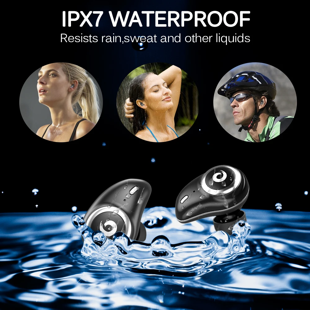 GUSGU Wireless Bluetooth Earphone Sport Stereo Bass Earbud Headset 5.0 with MIC Charging Box For iPhone iPad Samsung Waterproof