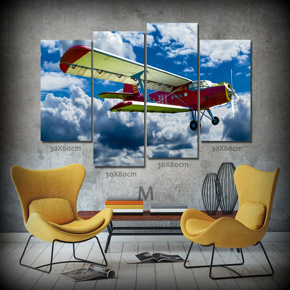 5 панельных холщовых картин AAHH большого размера Dordic Blue Sky Glider рисунок на холсте