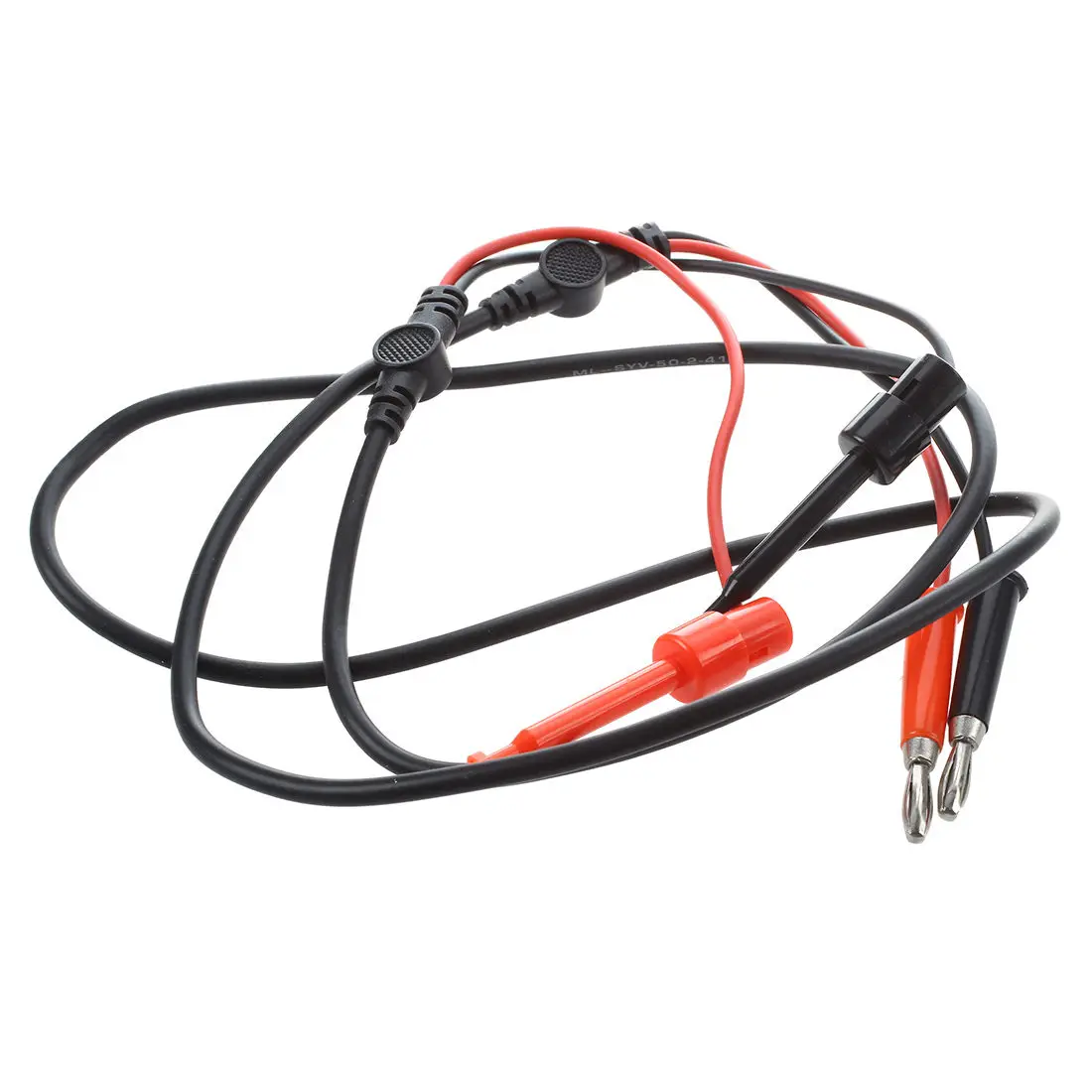Multimeter Dual Test Hook Clip to Male Banana Plug Cable 4ft 4 in 1