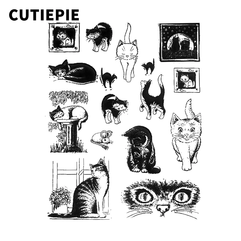 

Lovely Cats Transparent Clear Stamps Silicone Seals DIY for Scrapbooking Photo Album Embossing Decor Card Folder Maker Templates