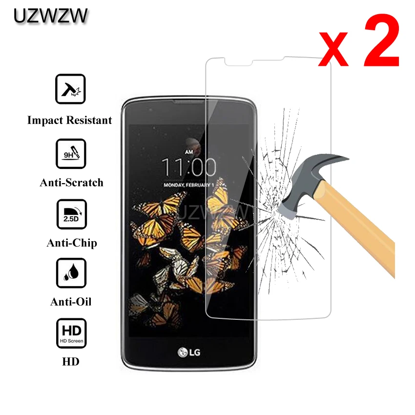 2 шт для LG K8 4G K350E K350N 0,26 мм 2.5D 9H Твердость Закаленное стекло Защитная стеклянная пленка для экрана для LG K8 стекло