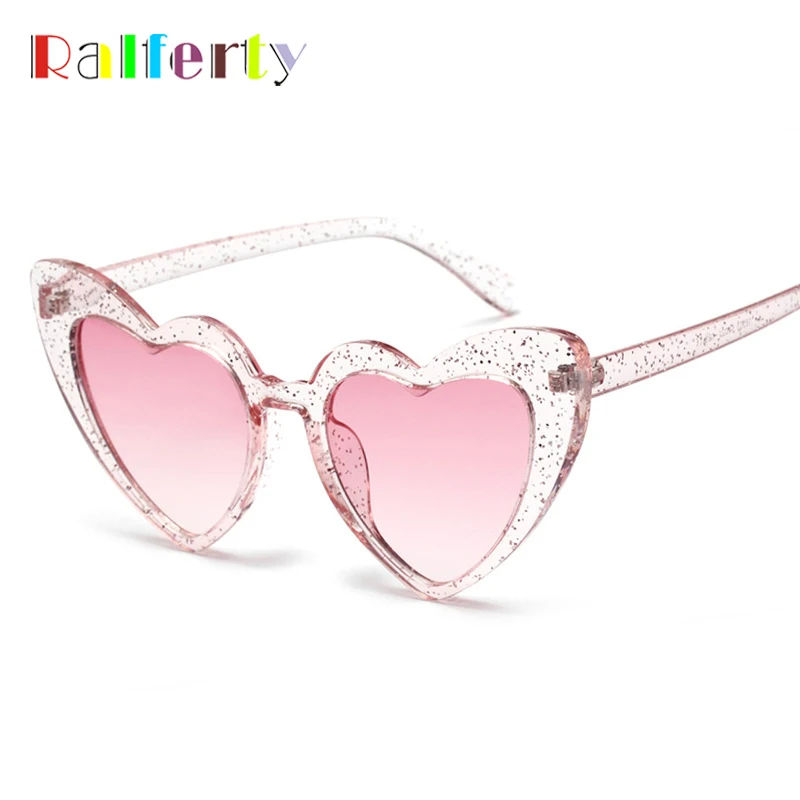 

Ralferty Heart Shaped Sunglasses Women 2019 Designer Sun Glasses Pink Retro UV400 Shades For Women lunette soleil femme W18503