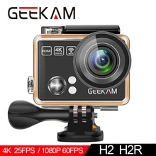 GEEKAM Экшн-камера H2R/H2 ультратонкий HD 4 K/25fps WiFi 2," 170D подводный водонепроницаемый велосипедный шлем Экстремальные виды спорта видео камера