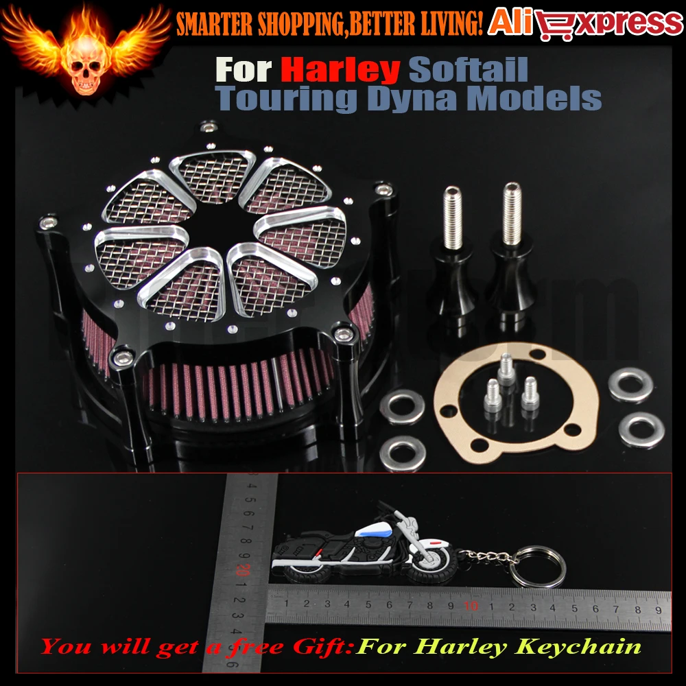 

Motorcycle Air Cleaner Intake Filter System air Filter for Harley touring roadking street glide Softail springer Dyna 1993-2015
