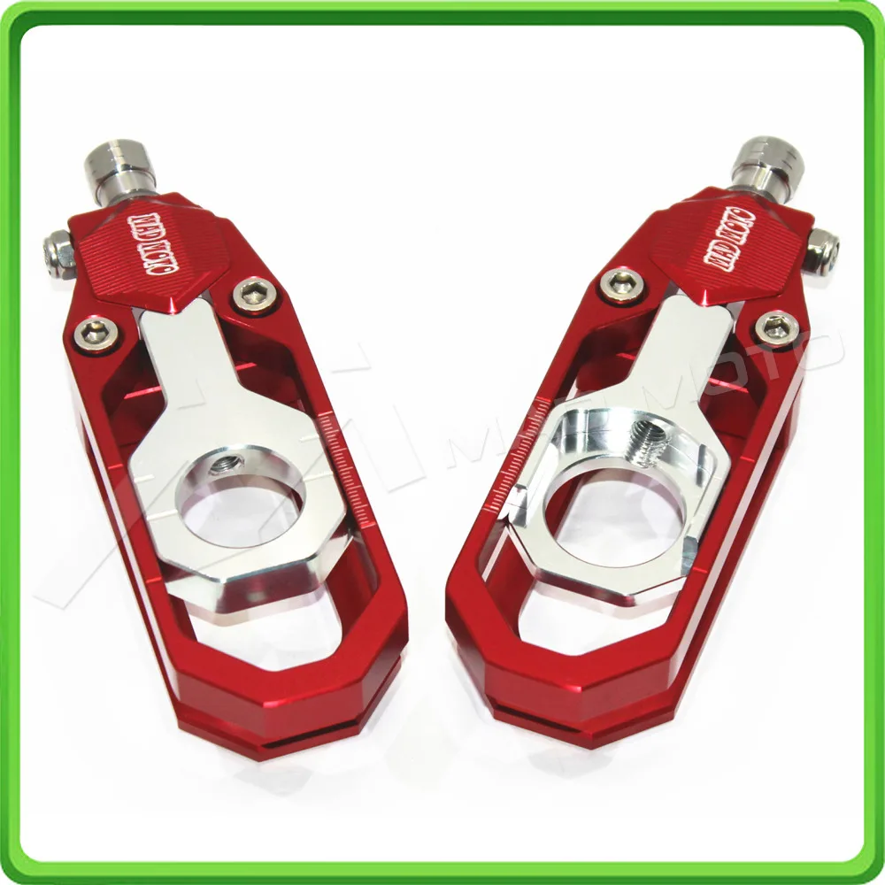 Motorcycle Chain Tensioner Adjuster fit for YAMAHA R6 YZF-R6 2006 2007 2008 2009 2010 2011 2012 2013 2014 2015 2016 Red & Silver (2)