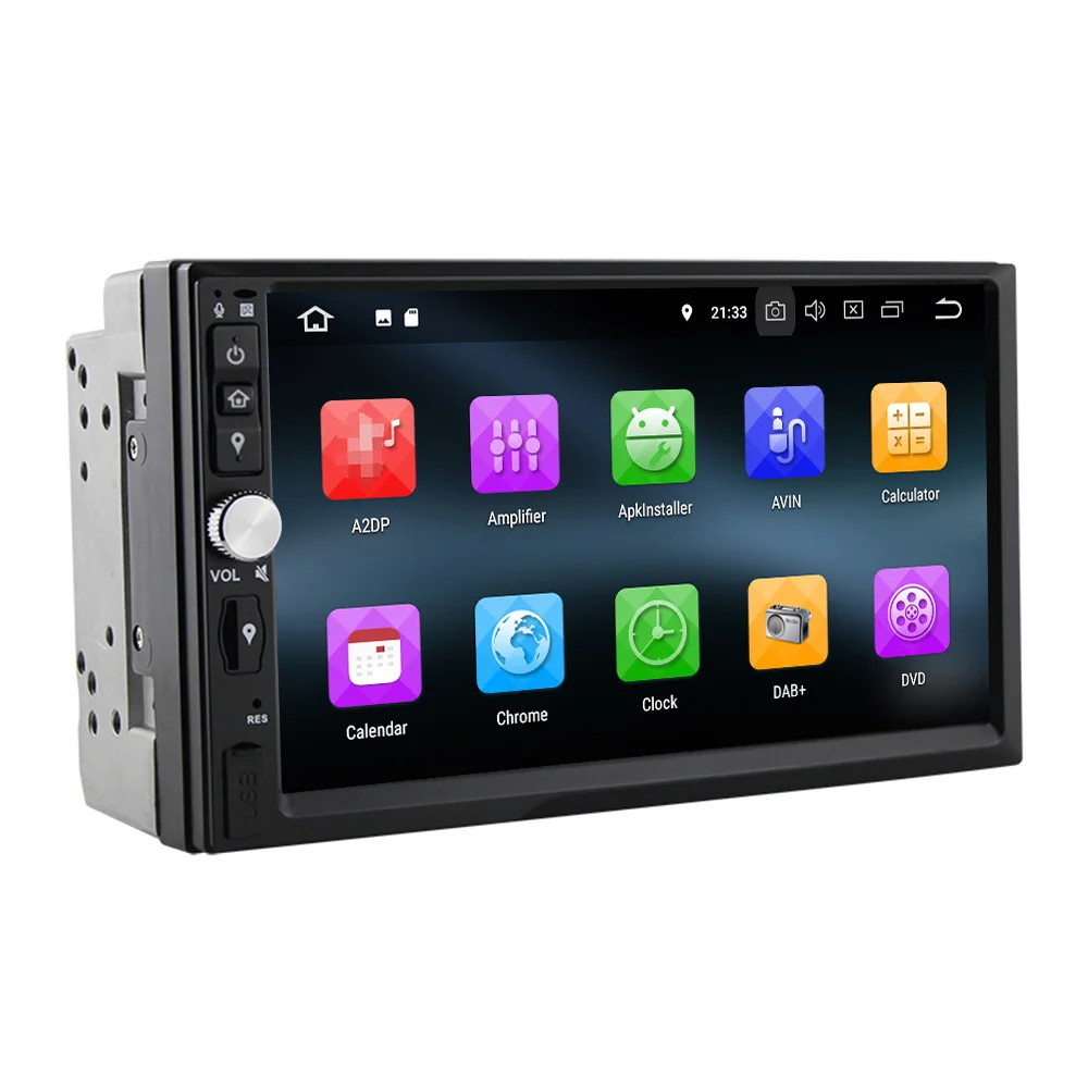 Eunavi 2Din 4GB 64GB 7'' Universal Android 9 Car Radio multimedia PC GPS Navi Stereo 1024*600 touch Screen bluetooth wifi NO DVD