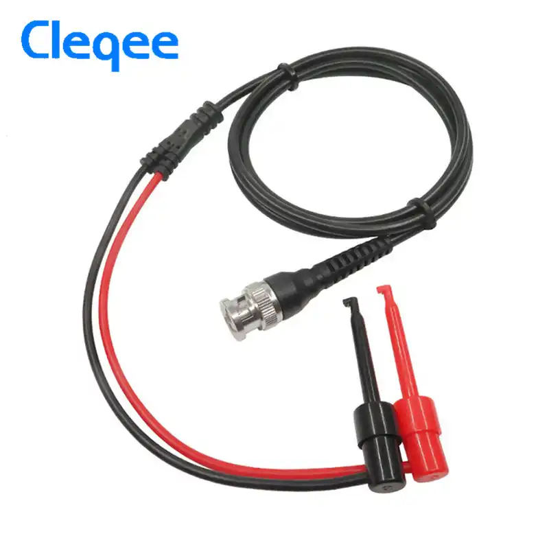 Cleqee P1007 BNC штекер Q9 к двойному крюку зажим тестовый зонд кабель провода 120 см с двумя мини зондами 500 В 5A IC тестовый крюк - изображение