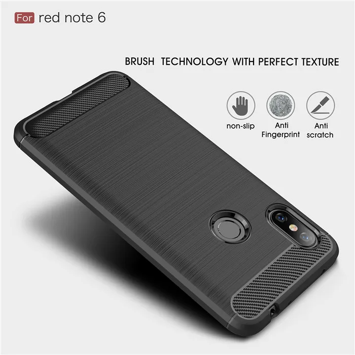 Best For Xiaomi Redmi Note 6 Pro case Shockproof Carbon Fiber Soft tpu Anti Knock cover case for Redmi Note6 Pro 6.26\