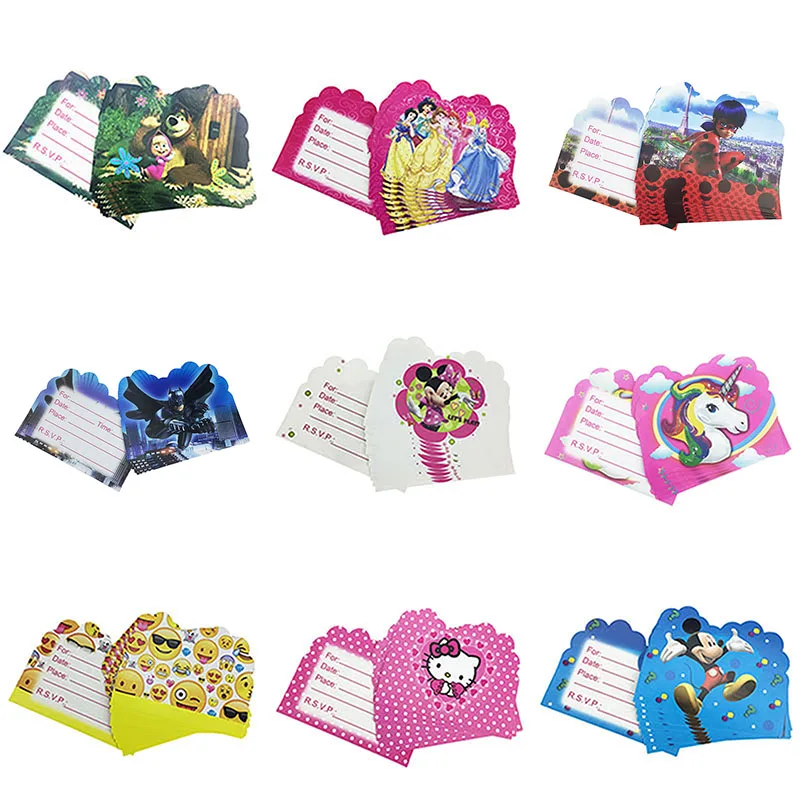 good deal 10pcs cartoon princess moana hello kitty birthday birthday invitation card kids