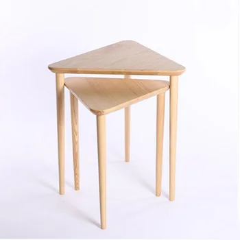 

Set of 2 pieces Ash Wood End Tables Living Room Coffee Tables