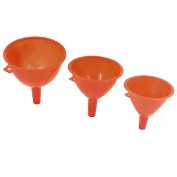 

3 in 1 Kitchen Red Plastic 123mm 108mm 93mm Dia Water Oil Liquid Funnel Set