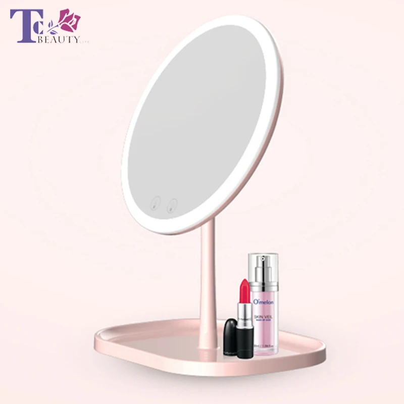 

Led Makeup Mirror With Lights 3Color Desktop Folding Princess Dressing Makeup Fill Light USB Charging Cosmetic Mirrors