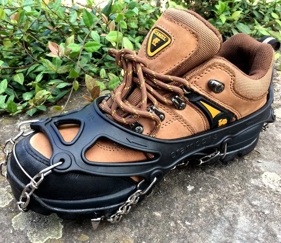 Ice & Snow Anti-Slip Grips - Crampons Cleats For Hiking Boots, Shoes - Traction For Winter Walking