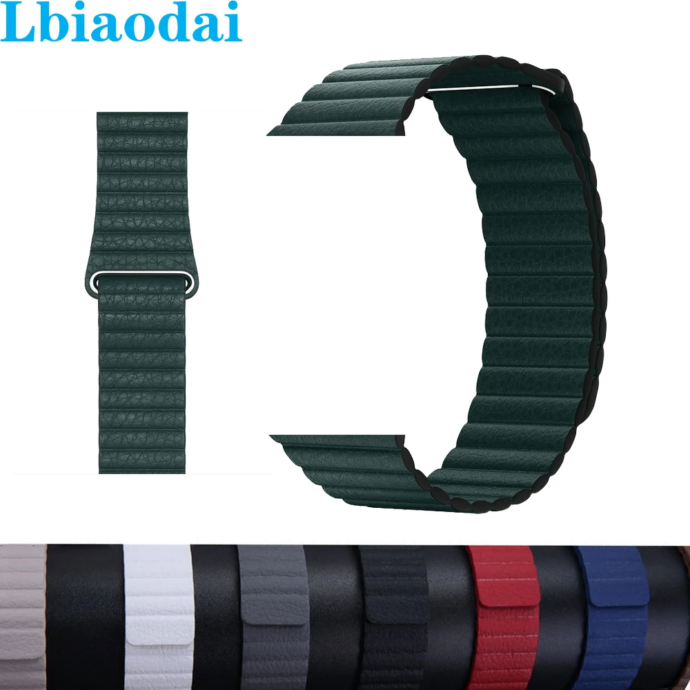 

Genuine Leather loop watchband For apple watch 4 44mm 40mm iWatch series 4 3 2 1 44mm 38mm wrist band Magnetic Closure bracelet