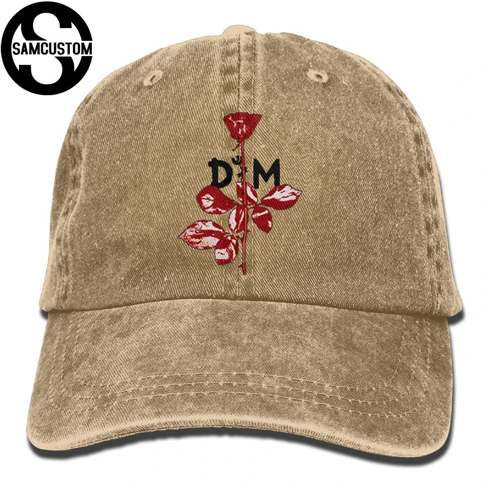 

SAMCUSTOM Depeche Mode beautiful flower 3D personality Washed Denim Hats Autumn Summer Men Women Golf Sunblock Hockey Caps