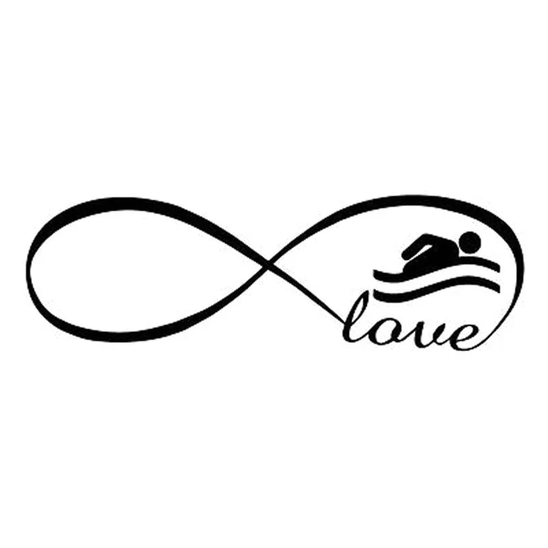20X6.3CM INFINITY lOVE SWIMMING SWIM Sticker Vinyl Decal Car styling