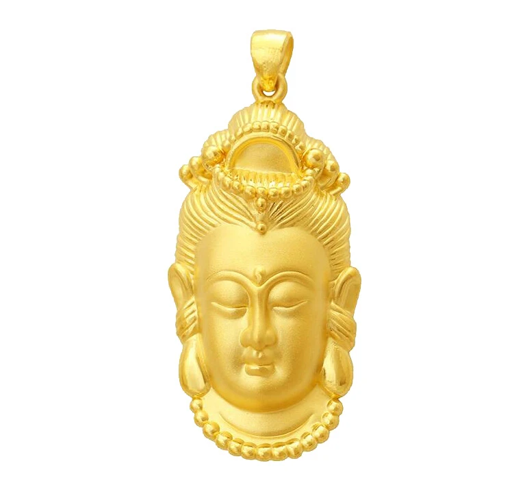 Pure 24K Yellow Gold Buddha Pendant 6.52gin Pendants from Jewelry