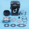 Cylinder Piston Carburetor Carb Gasket Kit For Partner 350 351 370 371 420 390 391 Formula 5000 Chainsaw 41mm Nikasil Plated 1