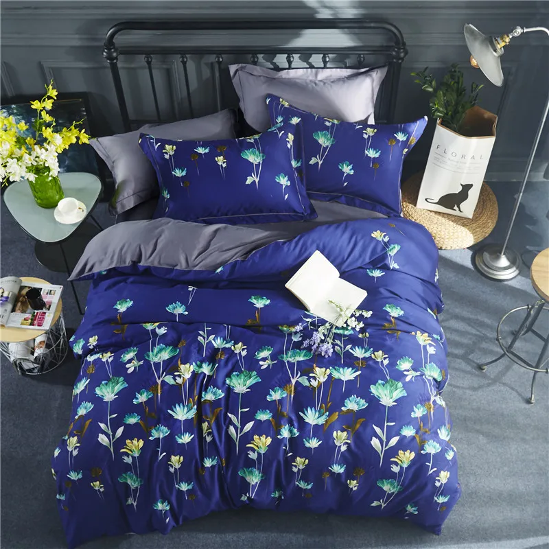

Pastoral style Thick cotton bedding Set for bed Duvet Cover set queen king size bed set printed sheet bed