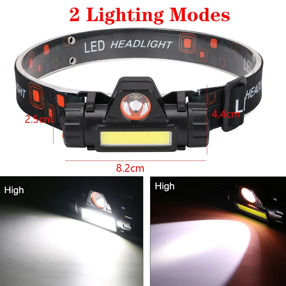 6MODES Projecteur étanche Rechargeable LED Lampe Frontale Phare batterie USB FR