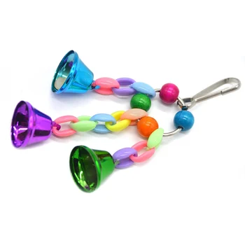 

Pet Birds Toys Colorful Chain Hanging Bell Parrots Cage Toys Pet Supplies J2Y