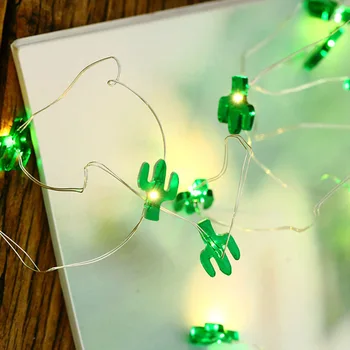 

Cute Cactus Shape String Light Wedding Decor Warm White Green Cactus Holiday Lights Battery box Baby Kid Room Decoration
