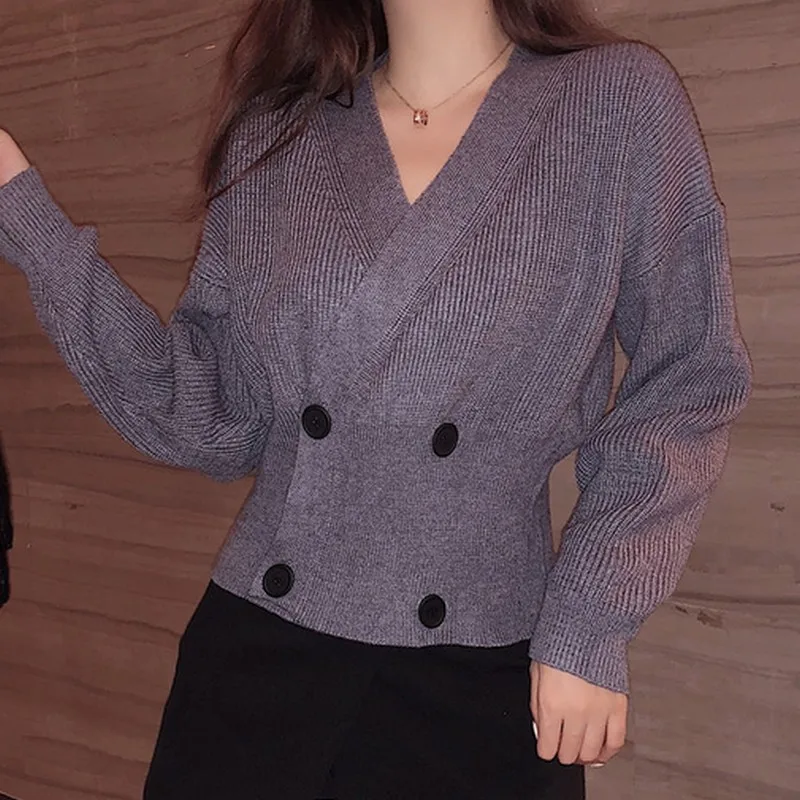 2018 Autumn Winter Lazy Wind Sweater for Women V Neck Sexy Soild Sweater Women Long Sleeve Lady's Sweater Plus Size Sueter Mujer 2018 Autumn Winter Lazy Wind Sweater for Women V Neck Sexy Soild Sweater Women Long Sleeve Lady's Sweater Plus Size Sueter Mujer