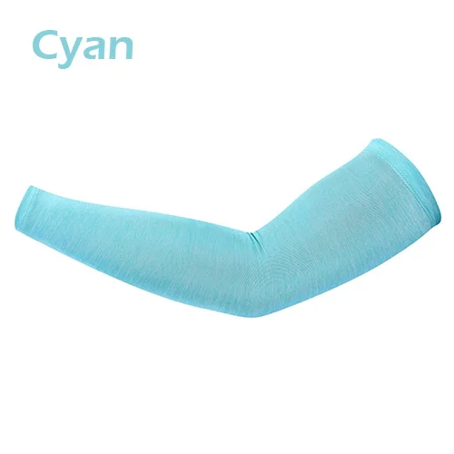 Arm Sleeves Cycling Armgurad UV Protection Arm Warmers Cycling outfits Driving Fishing Arms Sleeves MTB Road Bike Arms Covers - Color: Cyan Arm Sleeve