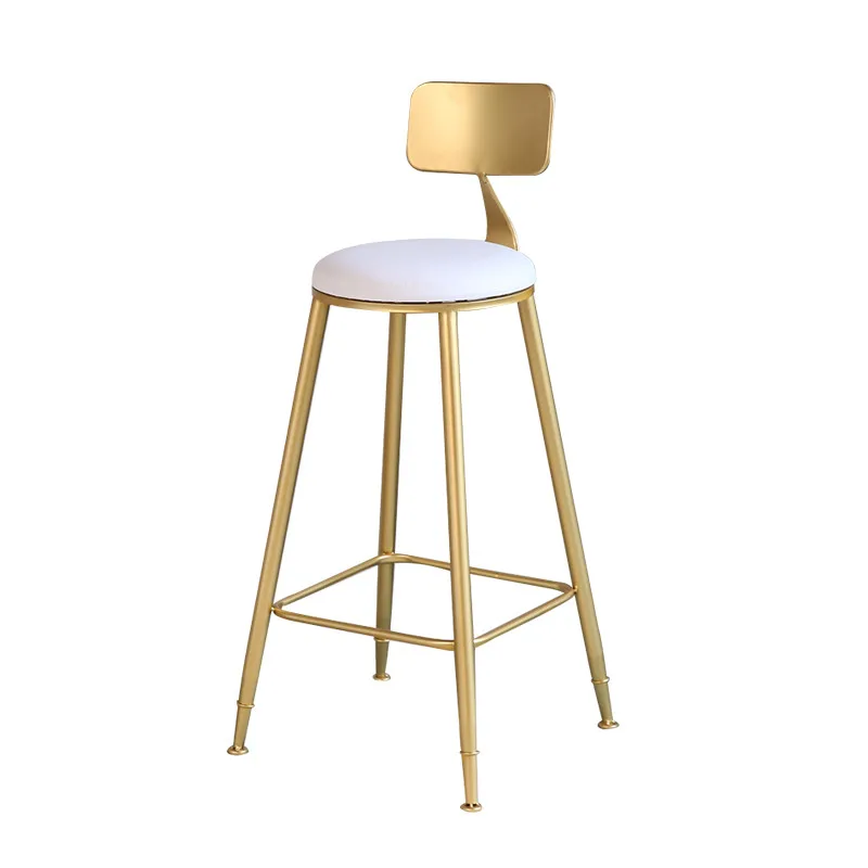 Nordic gold high back bar stool casual coffee chair creative dining bar chair