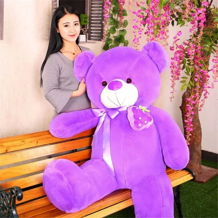 

new arrival stuffed plush toy lovely grape design huge 125cm purple teddy bear soft hugging pillow ,christmas gift b1456