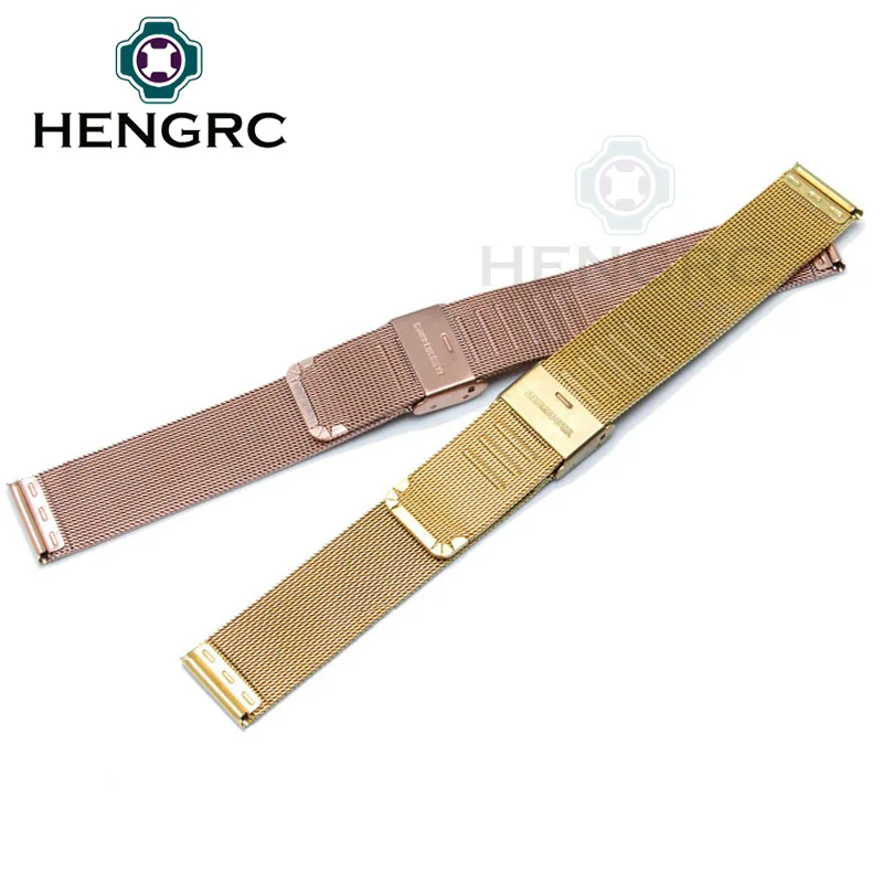 Elegant Stainless Steel Milanese Loop Watch Band Strap with Double Clasp