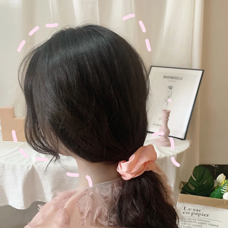 

HZ 2019 New OL Solid Color Chiffon Scrunchie Ponytail Holder Elastic for Hair Accessories Tiara Hair Band Rope Rubber Bands