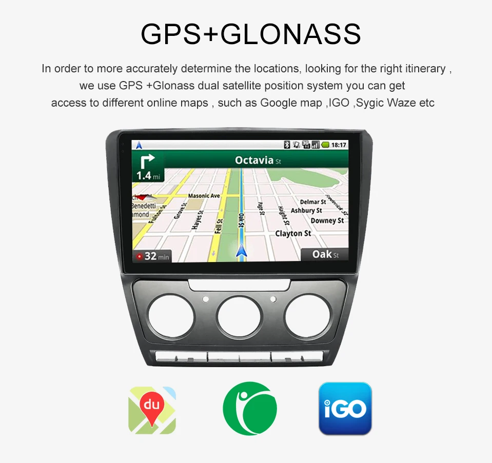 Top New DSP Top Sale 4GB+64GB 10.1" GPS Navi Wifi Bluetooth For Volkswagen Skoda Octavia 2007-2014 Music Car Radio Video Out Carplay 5